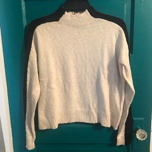 Cream and Black Turtle Neck Sweater